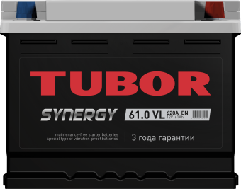 6СТ-61.0 VL 61Ah TUBOR SYNERGY аккумулятор свинцово-кислотный