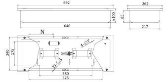 FLC25-2B 2х18W 230VAC G13 IP44 (БАП) АМЭО светильник люминесцентный аварийный встраиваемый