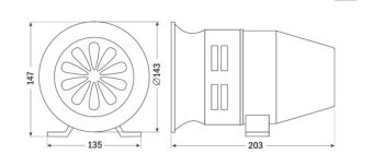 MS-390 125dB 24VDC 6,8А IP44 сирена судовая
