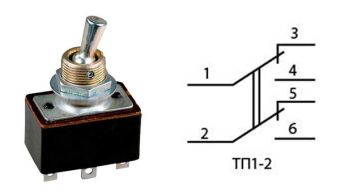 ТП1-2 2A 220V тумблер переключатель