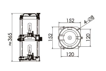 CXH4-20P 135° 2х15W BAY15d РМРС LZ фонарь сигнально-отличительный кормовой белый