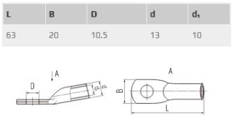 ТМЛ 35-10-10 наконечник медный луженый