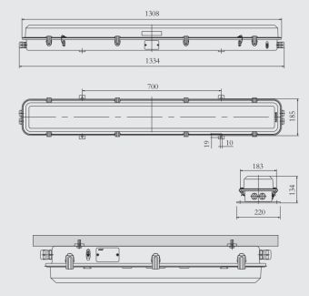 CFY42-2 2х36W 230VAC G13 IP56 светильник люминесцентный взрывозащищенный