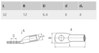ТМЛ 6-6-4 наконечник медный луженый