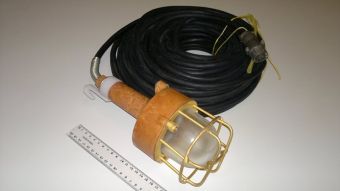 СПВ-27М/УХЛ/30М 25W 12/24VDC IP67 светильник под лампу накаливания взрывозащищенный переносной