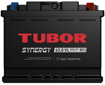 6СТ-63.0 VL kamina 63Ah TUBOR SYNERGY аккумулятор свинцово-кислотный