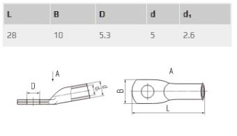 ТМЛ 2,5-5-2,6 наконечник медный луженый