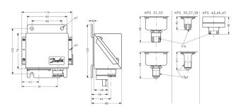 KPS45 060-312166 4-40bar diff 2,2-11,0bar G1/4Rc Danfoss датчик реле давления  