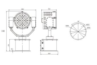 SSD-300R 300W 100-240VAC IP56 АМЭО LZ прожектор светодиодный судовой