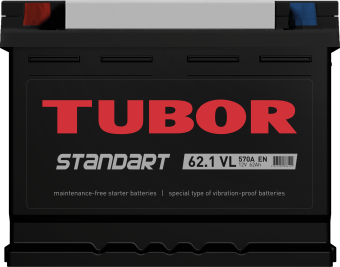 6СТ-62.1 VL 62Ah TUBOR STANDART аккумулятор свинцово-кислотный