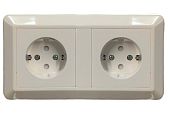 JN-2V-EKO (RS1014x2) 2x2P+E 16A 250V IP22 розетка каютная встраиваемая двойная