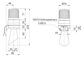 S60ADL 24VDC 100dB IP54 Qlight сигнализатор светозвуковой жёлтый