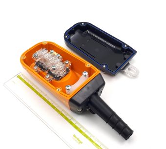 HY-P1022B 2P 6A 250VAC IP65 (верх-низ) пост кнопочный тельферный