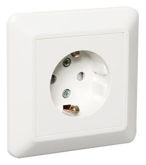 JN-1V-EKO (RS1014) 2P+E 16A 250V IP22 розетка каютная встраиваемая одинарная