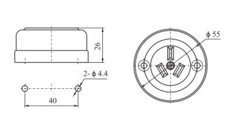 Type I 2P+E 15A 250V розетка каютная накладная китайский стандарт