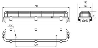 GL-281CD-100003 26W 230VAC IP67 4000K (решетка, LED ав.модуль) АМЭО светильник светодиодный аварийный