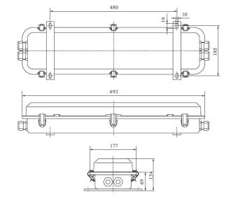 FPC22-2B 2х18W 230VAC G13 IP56 (БАП) АМЭО светильник люминесцентный аварийный