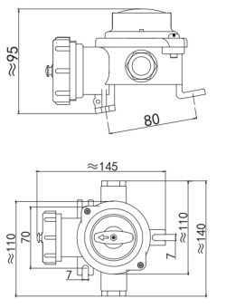 JSB212-1 2P 10A 24V IP56 АМЭО розетка судовая с выключателем