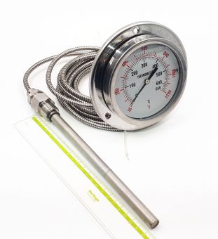 TDF100-650-G5 0+650°С Ø100 G1/2R 200/12mm 5m термометр манометрический виброустойчивый осевой