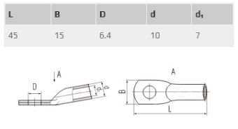 ТМЛ 25-6-7 наконечник медный луженый