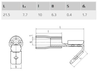 РПИ-О 1,5–(6,3) разъем плоский ответвительный изолированный