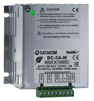 BC-5A-M 12/24V 5A 170-305V 45/66Hz 160W Datakom устройство зарядное