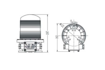 CXH17-L 360° 10W 24VDC LED IP66 LZ фонарь сигнально-отличительный желтый