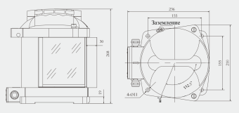 CXH1-12T 112,5° 100-240VAC 6W LED зеленый фонарь навигационный правого борта арктический