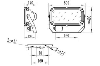 SFH-500 500W 110/220V E40 IP67 (без лампы) АМЭО LZ прожектор галогенный судовой