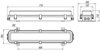 GL-281CD-100050 26W 230VAC IP67 4000K (БАП) "лапы" АМЭО светильник светодиодный аварийный