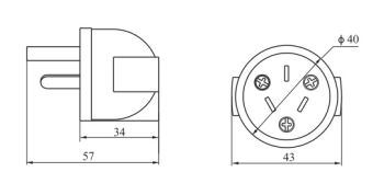 Type IB 2P+E 16A 250V IP20 вилка китайский стандарт