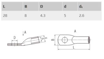 ТМЛ 2,5-4-2,6 наконечник медный луженый