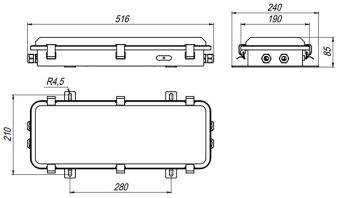 GL-251SD-100865 42W 230VAC IP67 4000K (LED ав.модуль) АМЭО светильник светодиодный аварийный