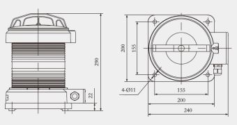 CXH14 360° 8W 100-220VAC HX фонарь сигнально-отличительный проблесковый красный