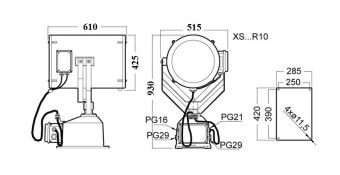 XS 1000 R10 1000W 230V/50/60Hz IP56 Norse Light прожектор ксеноновый