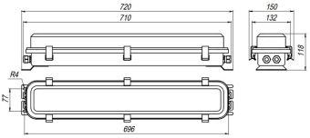 GL-281CD-140002 26W 230VAC IP67 4000K (БАП) "лапы v2" АМЭО светильник светодиодный аварийный