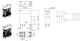 G2R-2-SN 220VAC 5A 2NO+2NC Omron реле промежуточное