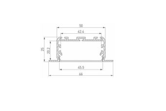DL-005AD-130500 20W 230VAC 2700K (1000x66мм) АМЭО светильник светодиодный встраиваемый