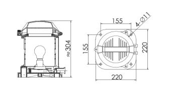 CXH6-1P 360° 65W B22d фонарь сигнально-отличительный круговой стационарный белый