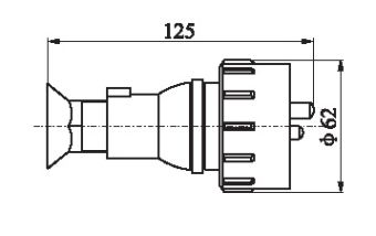 1142/MS 2P+E 16A 250V IP56 Wiska вилка судовая